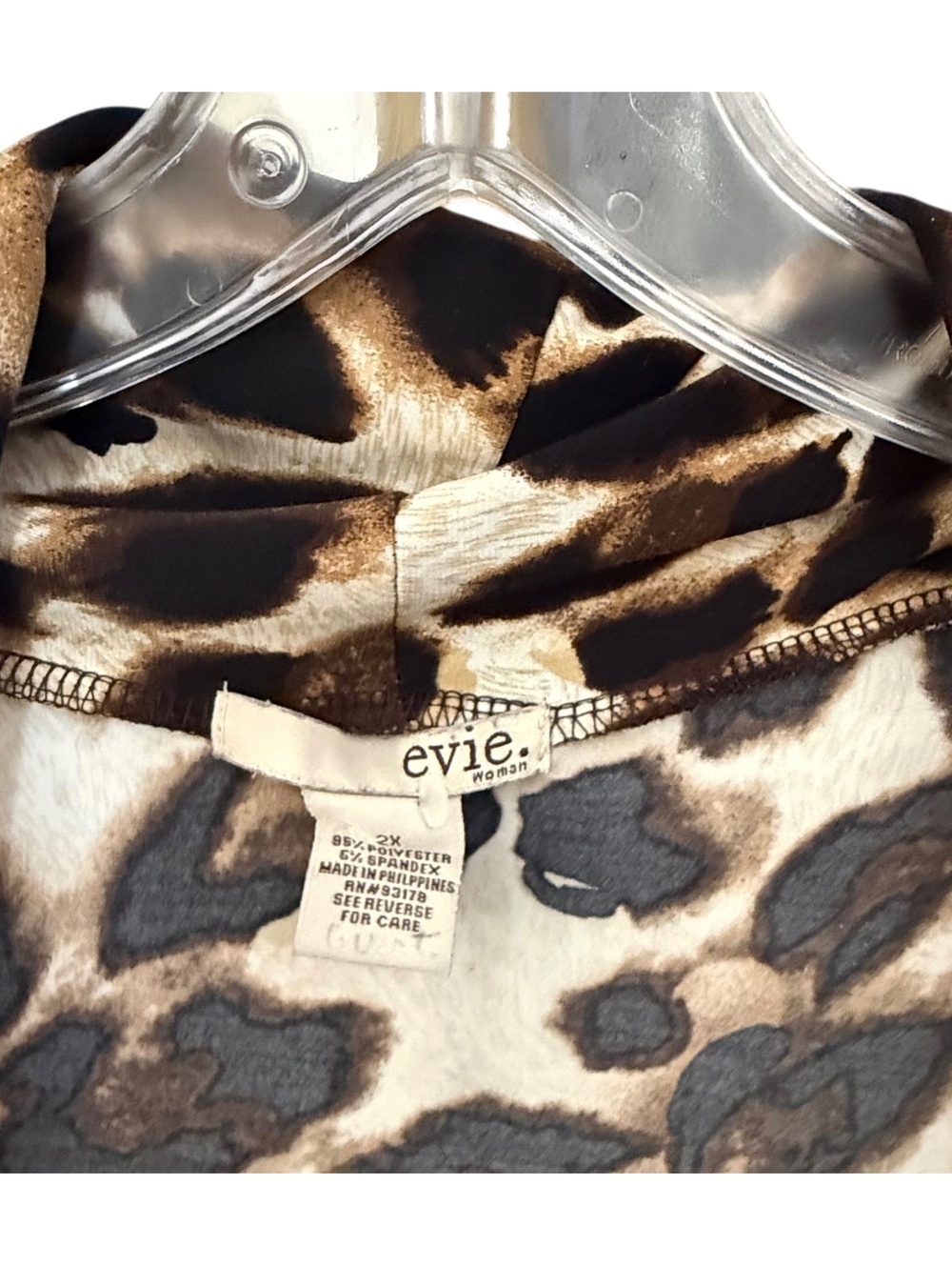 Leopard Liquid Knit Bodycon Top 2X - Picture 3 of 3